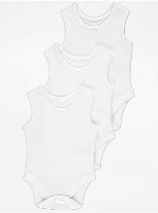 GEORGE SLEEVELESS BODYSUIT PACK OF 3