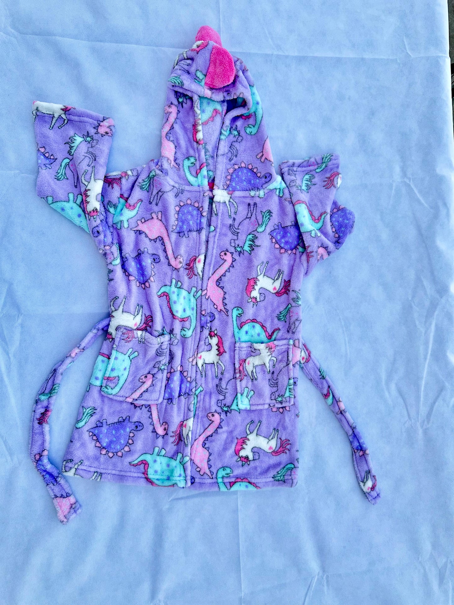 KIDS PURPLE DINO DRESSION GOWN