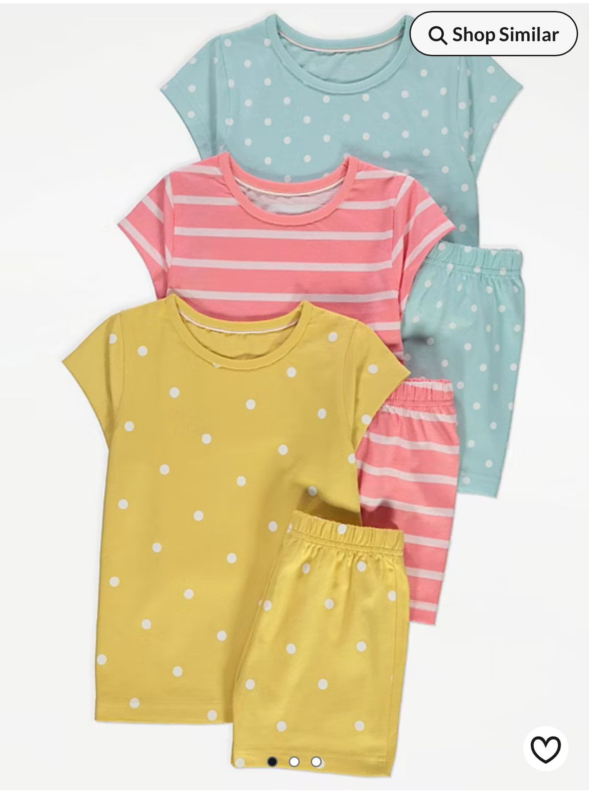 GEORGE POLKA DOT SHORT PJ SET PACK OF 3