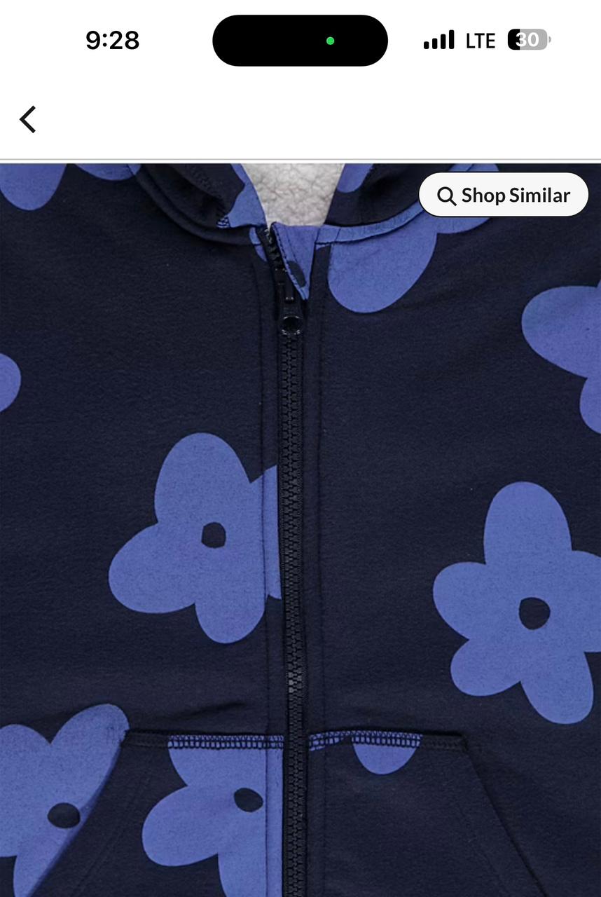 GEORGE FLORAL BORG LINED ZIP THROUGH HOODIE