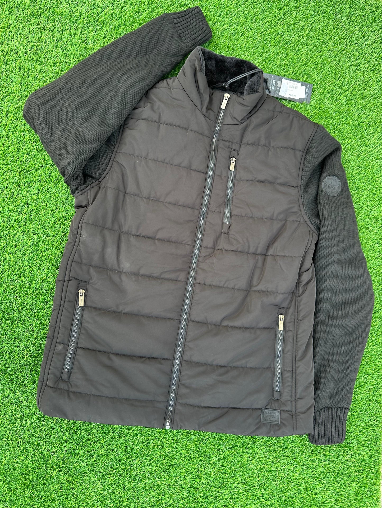 FIRETRAP SARTORI MEN BLACK PADDED PUFFER JACKER