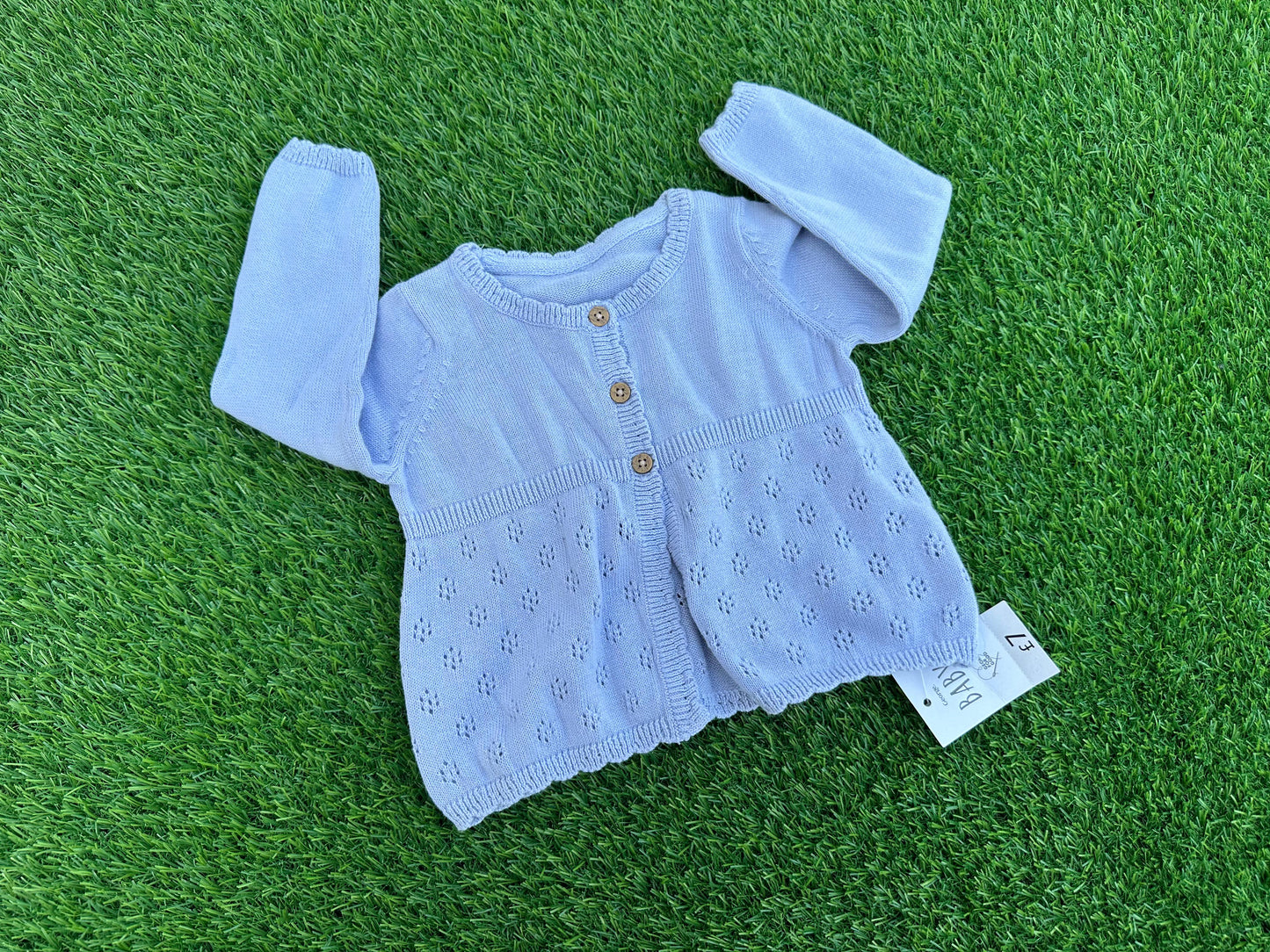 GEORGE BABY KNITTED CARDIGAN IN LIGHT BLUE