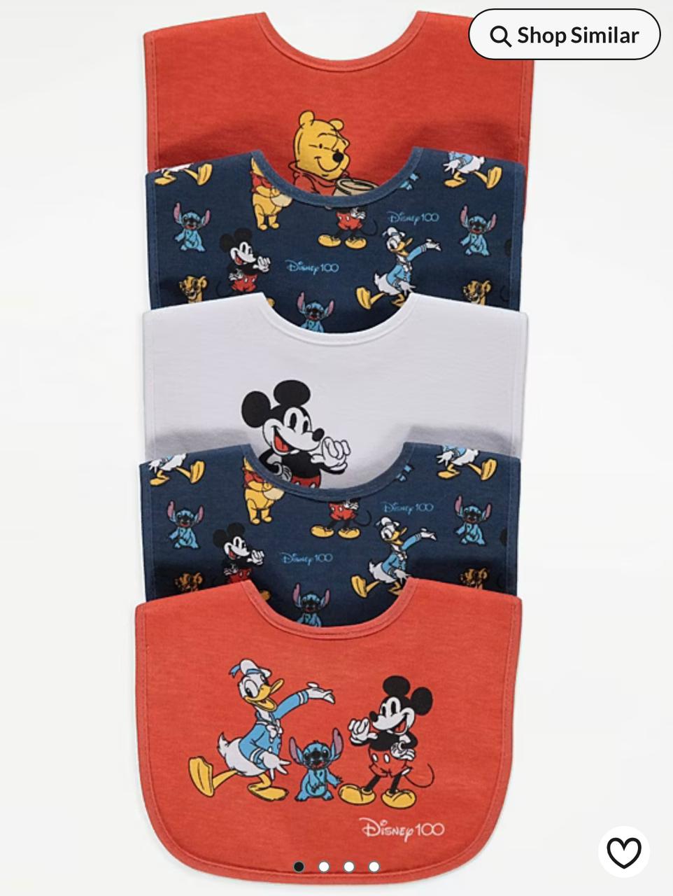 DISNEY 100 CHARACTER BIBS PACK OF 5
