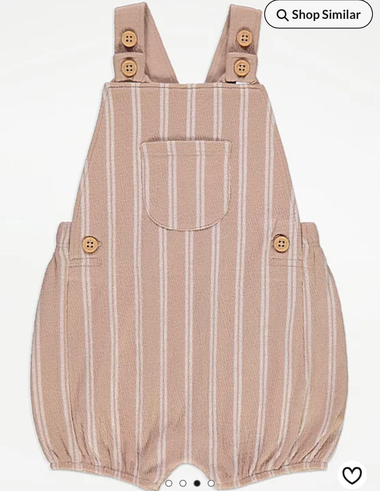 LIGHT TAN STRIPE DUNGAREE ROMPER