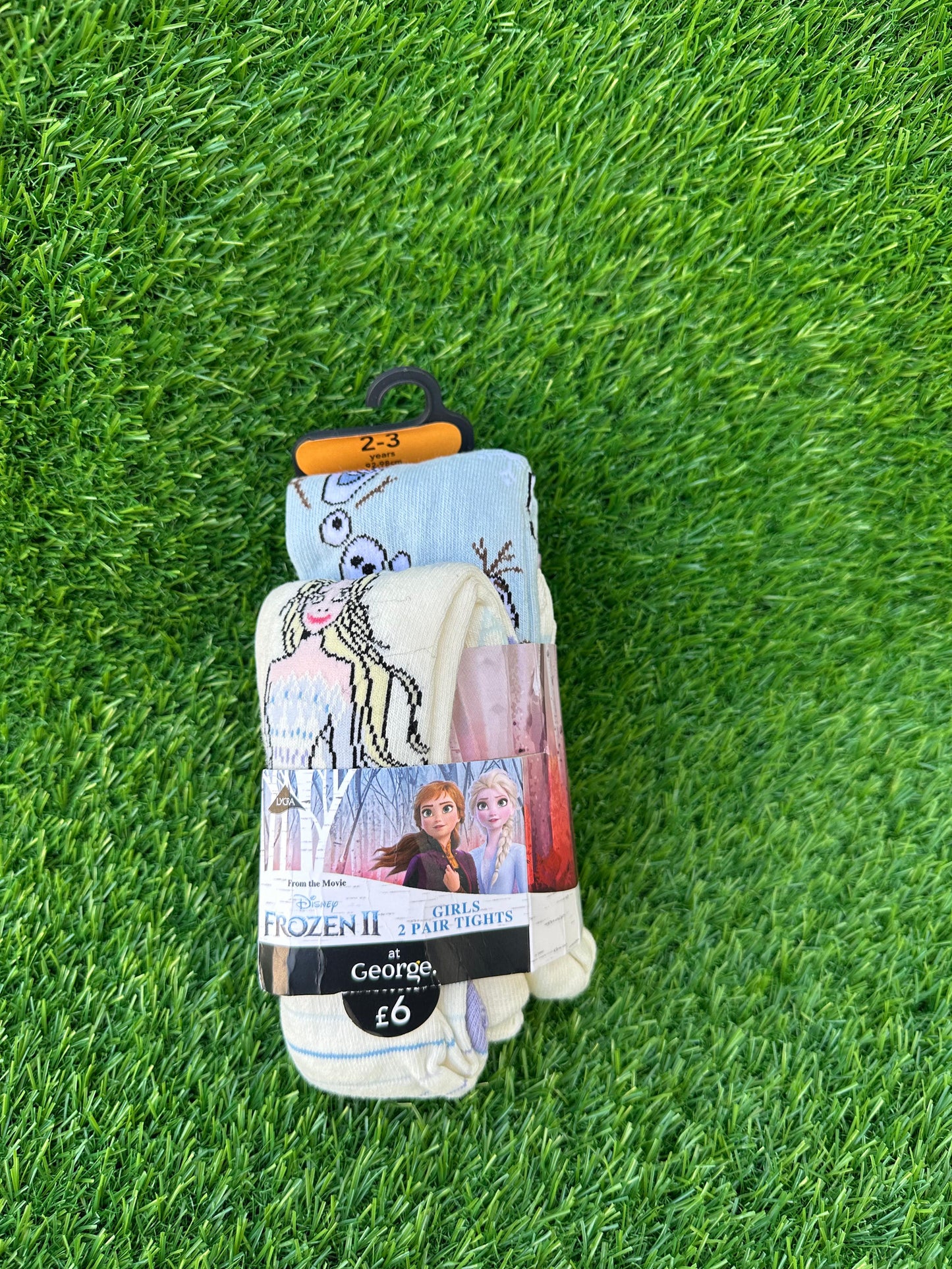 GEORGE FROZEN GIRL WINTER LEGGINGS TIGHTS PACK OF 2