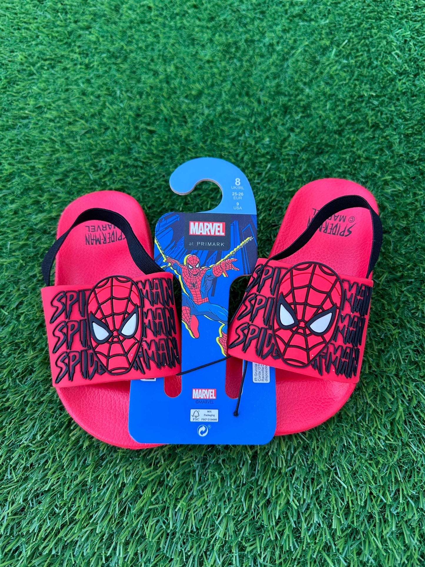 PRIMARK RED MARVAL SPIDER KIDS SLIDE