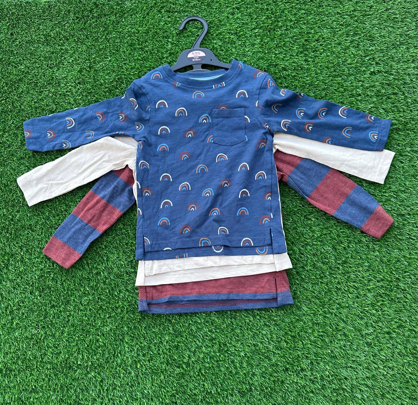 GEORGE RAGLAN LONG SLEEVES T-SHIRT PACK OF 3