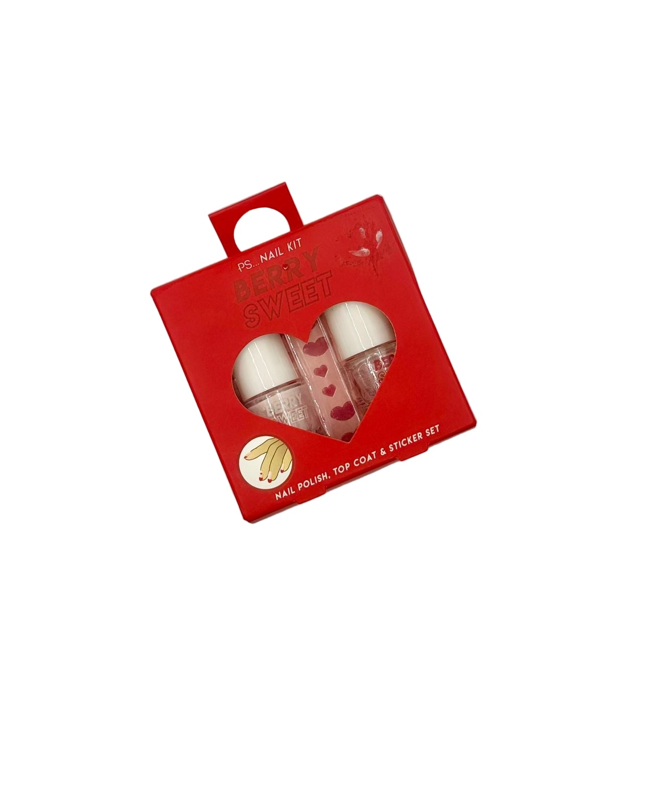 PS BERRY SWEET NAIL KIT WITH NAIL POLISH TOP COAT & STICKER SET