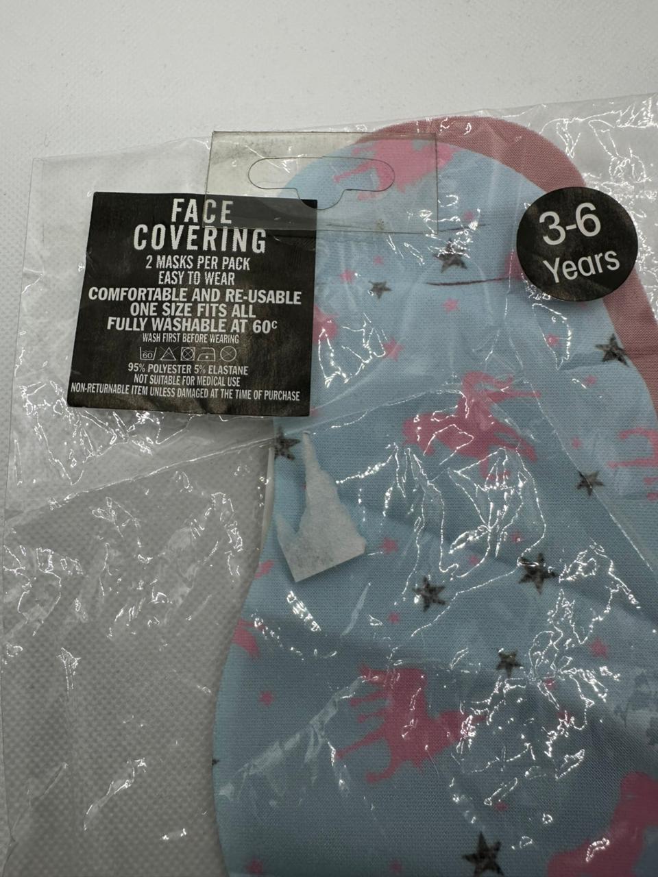 FACE COVERING COMFORTABLE WASHABLE MASK PACK OF 2