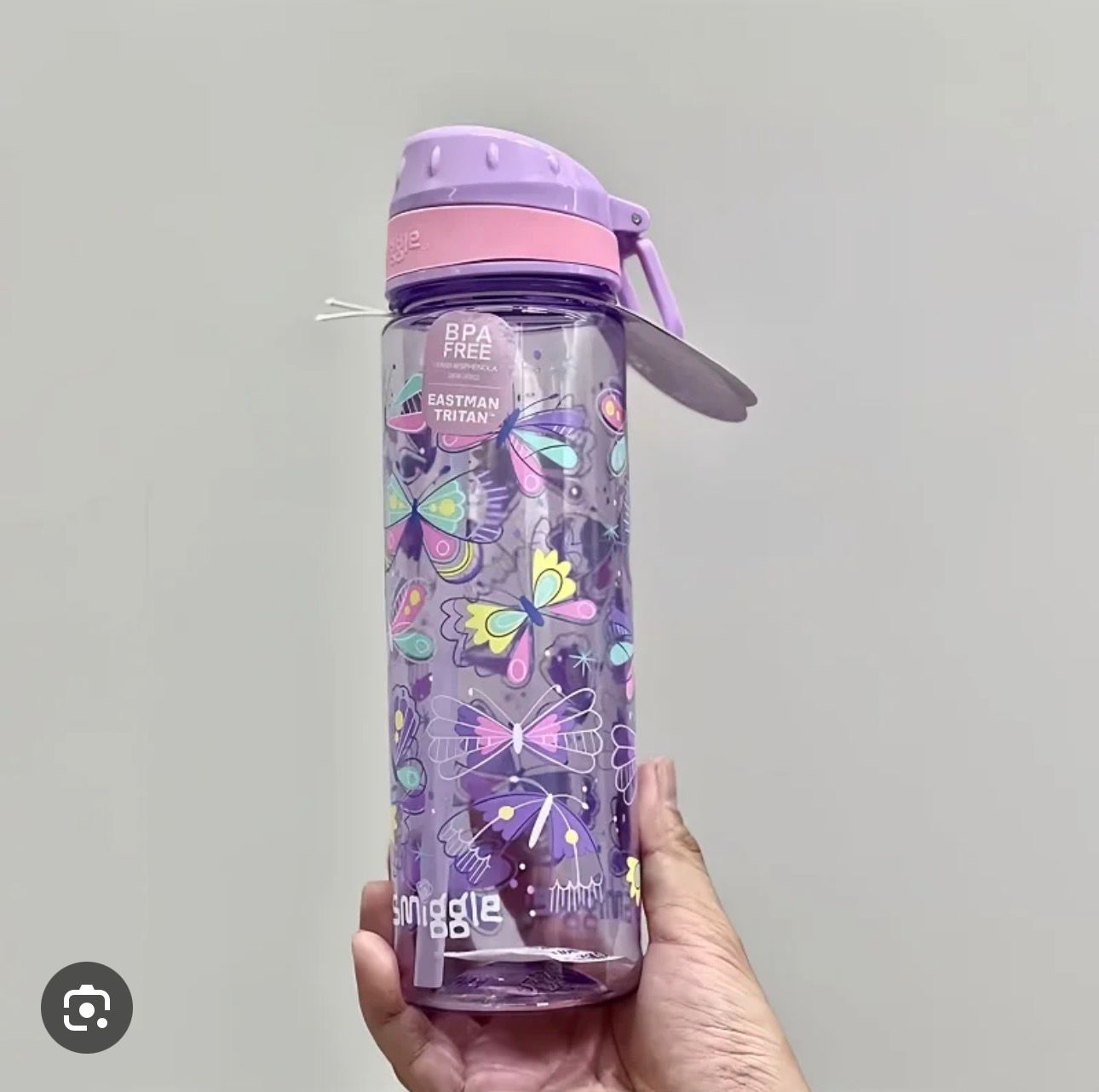 SMIGGLE SIPPER BUTTERFLY BPA FREE WATER BOTTLE 650ML