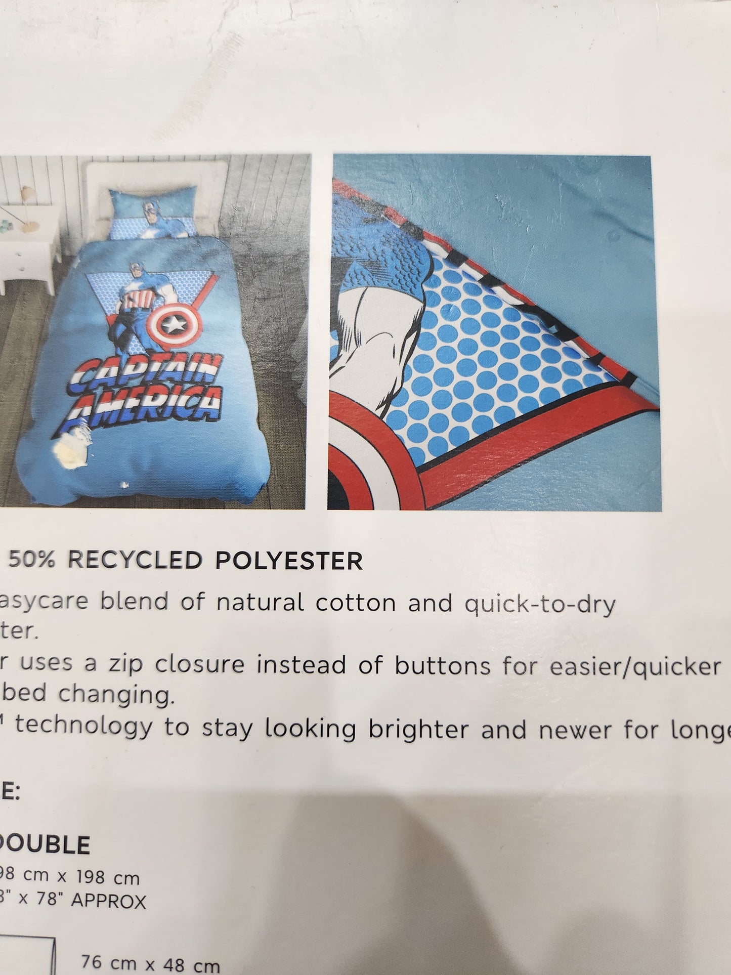 M&S MARVEL COMICS NON IRON DOUBLE QUILT COVER