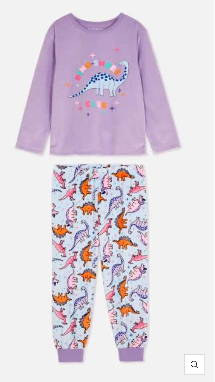 PRIMARK MULTI DINO VELVET PJ