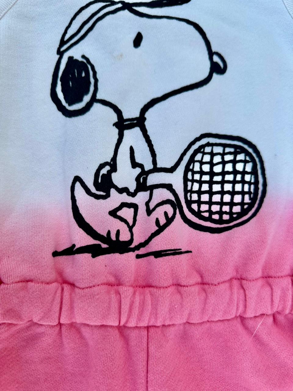 ZARA PINK SNOOPY PEANUTS PLUSH PLAYSUIT