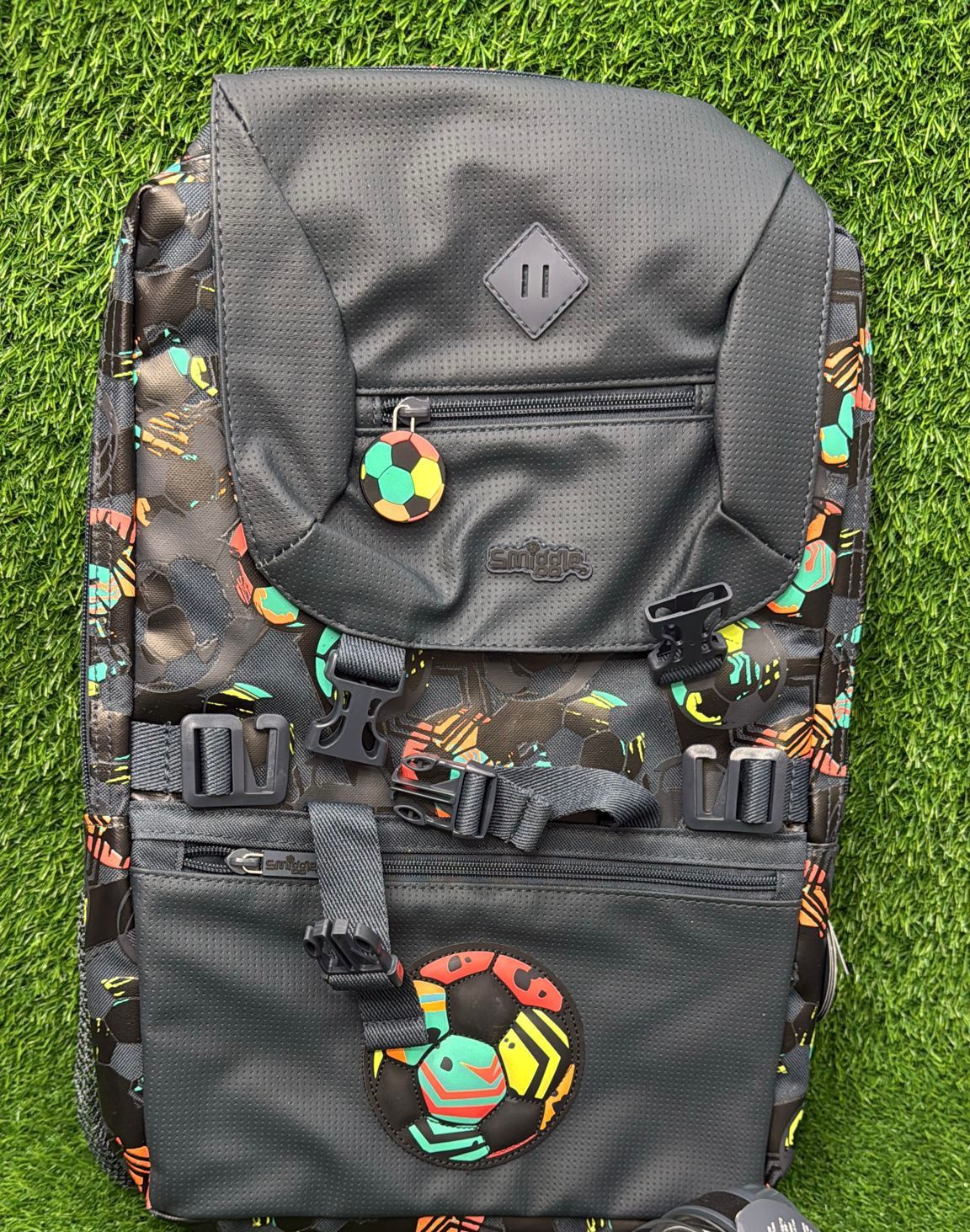 SMIGGLE ATTACHED FOLDOVER FOOTBALL BACKPACK