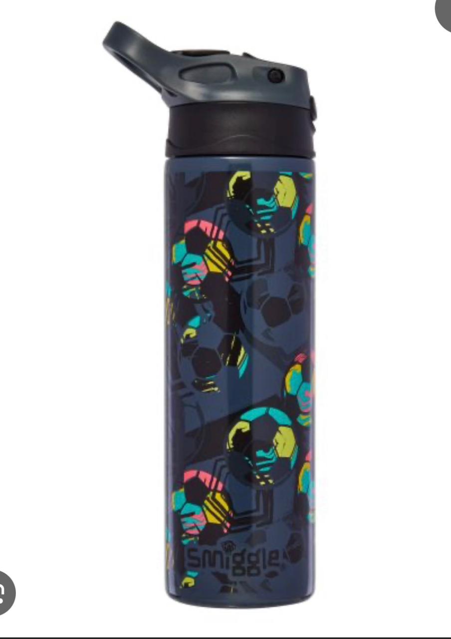 SMIGGLE STAINLESS FOOTBAL STEEL WATER BOTTLE 520ML