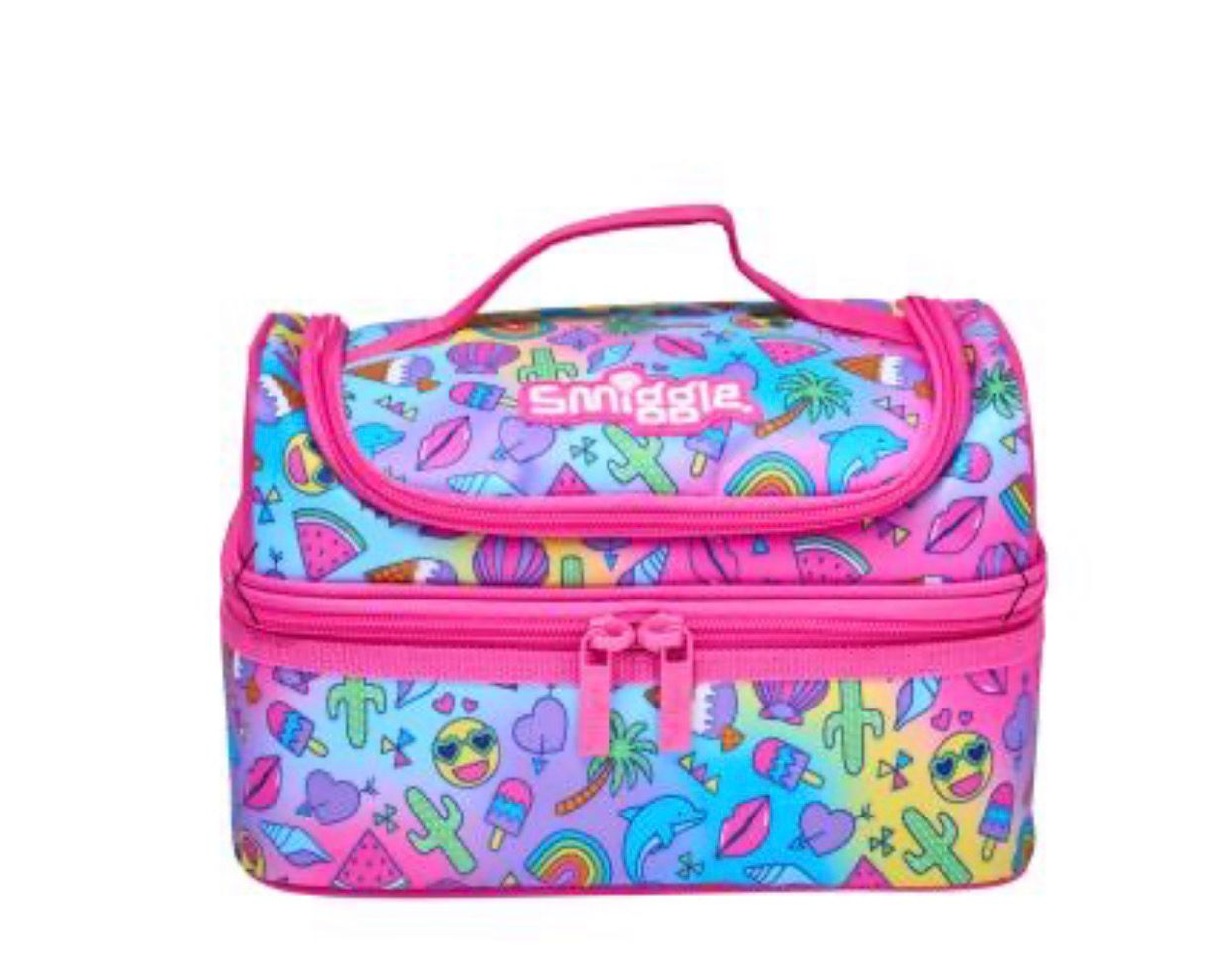 SMIGGLE WONDER WORLD PINK DOUBLE DECKER LUNCH BAG