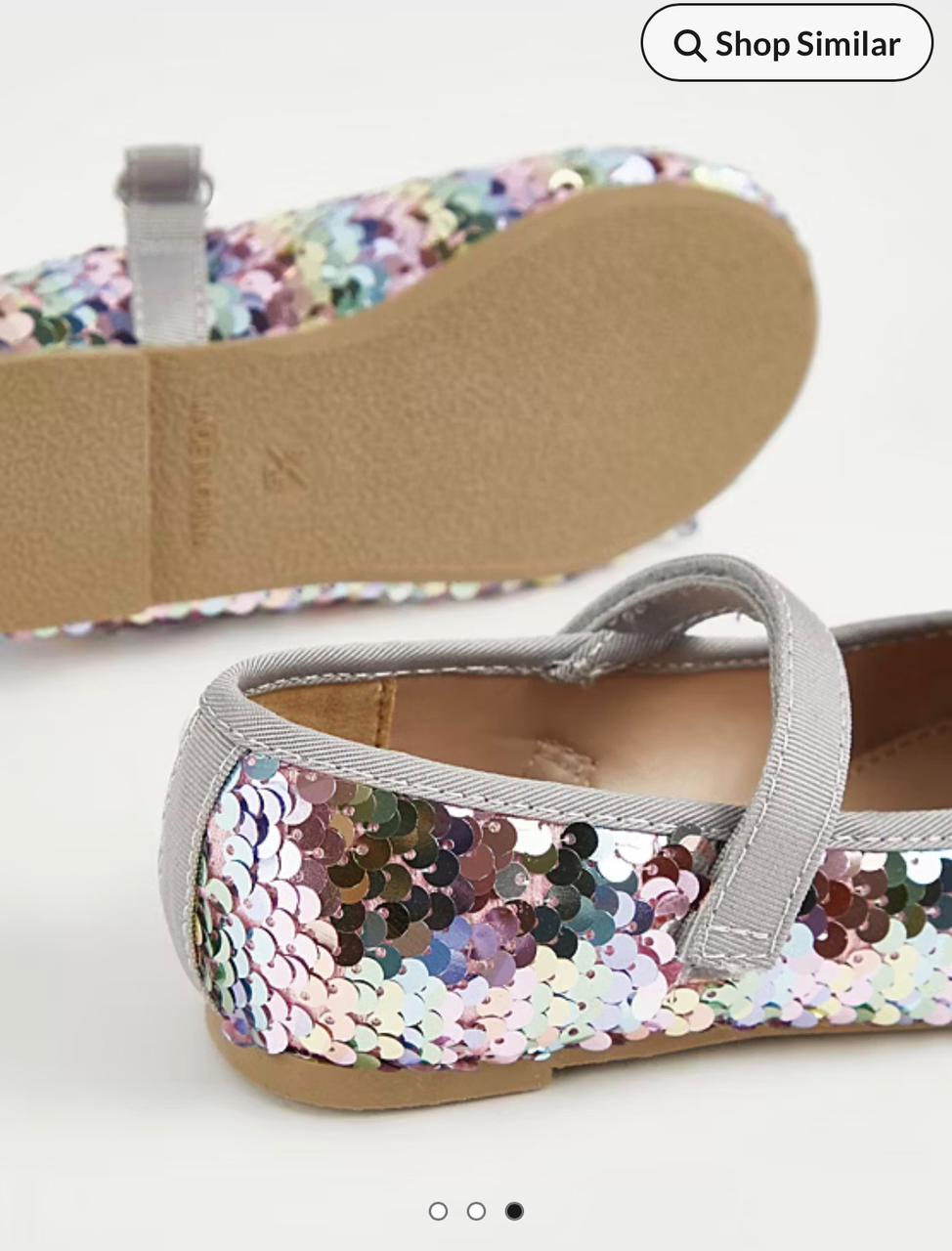 RAINBOW SEQUIN STRAP BALLET PUMPS
