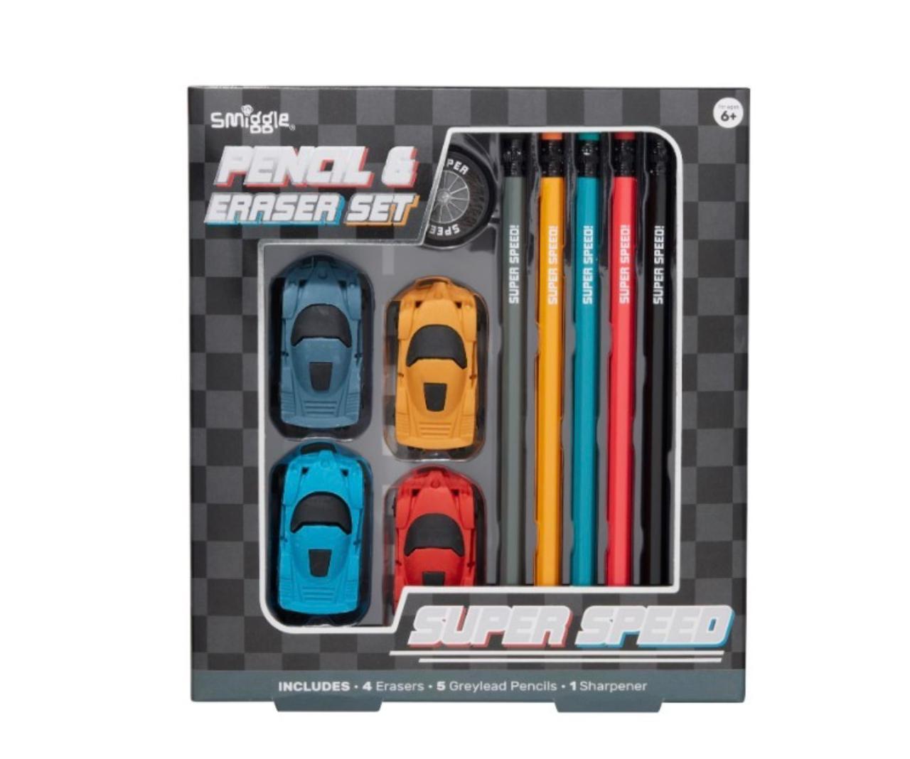 SUPER SPEED PENCIL & ERASER SET