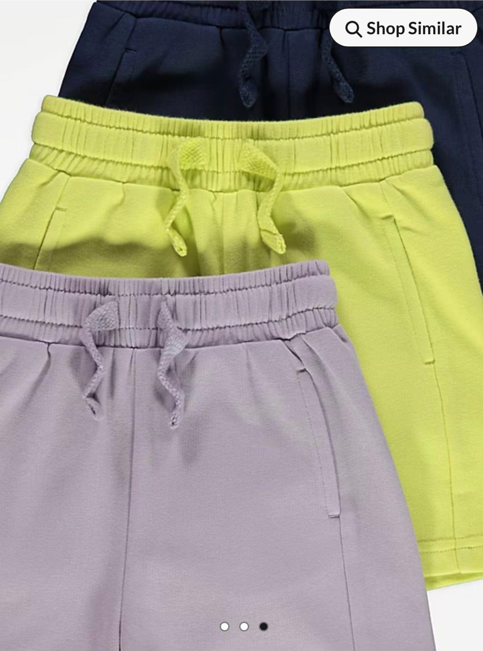 GEORGE PLAIN JERSEY SHORTS PACK OF 3