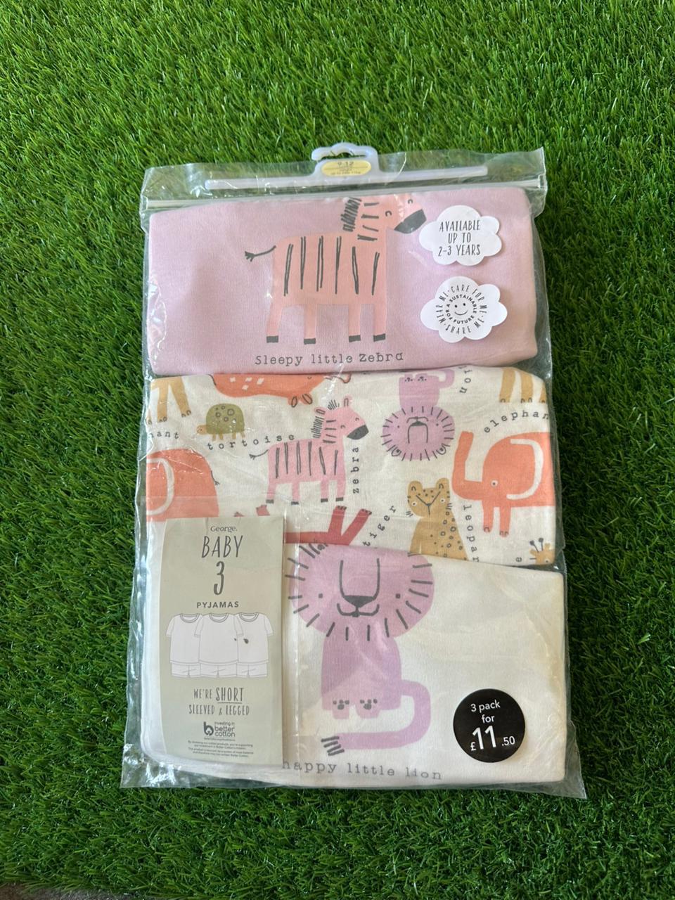 GEORGE SHOT SLEEVED LEGGED PJ SET PACK OF 3