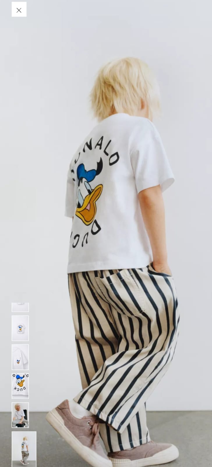 ZARA WHITE DONALD DUCK COTTON T-SHIRT