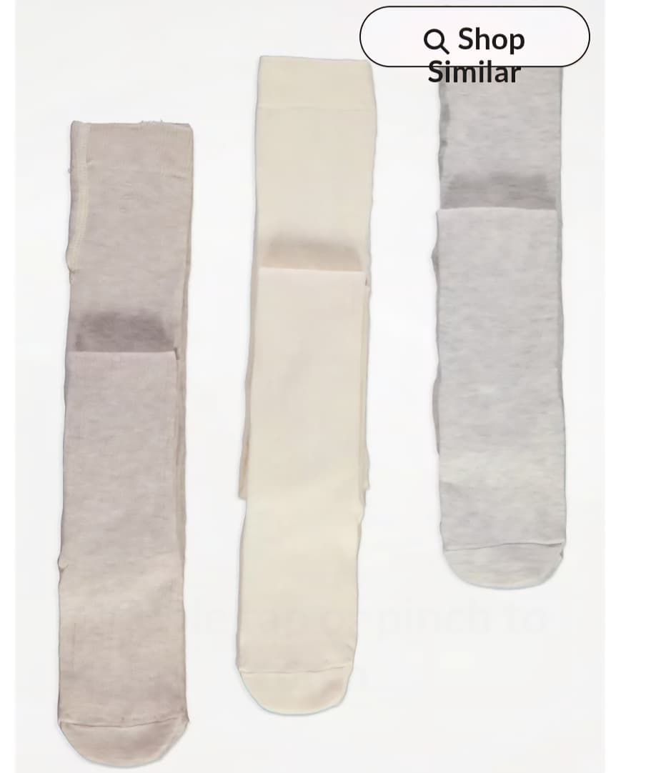 GEORGE NEUTRAL RIBBED TIGHTS PACK OF 3