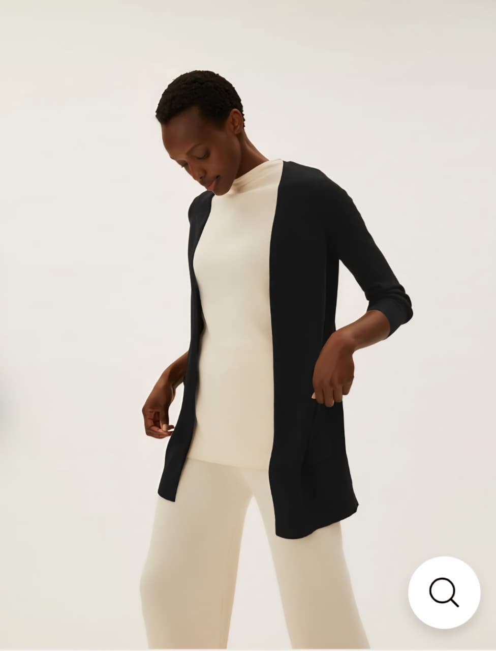 M&S OPEN FRONT RIBBED KNIT CARDIGEN