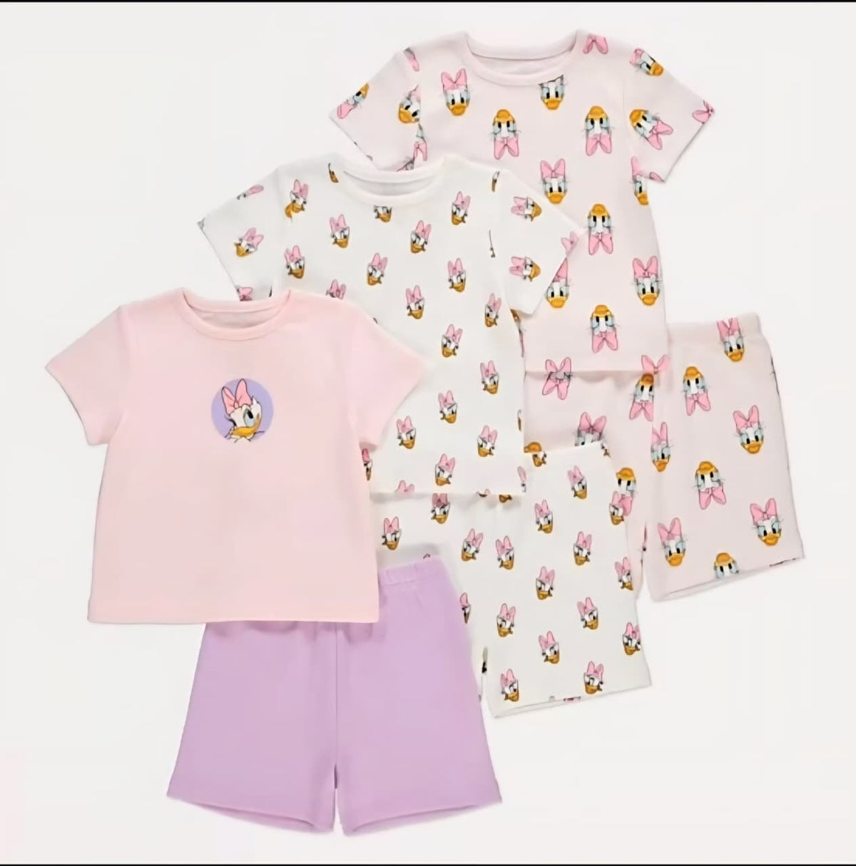 GEORGE DISNEY DAISY DUCK SHORT PJ SET PACK OF 3