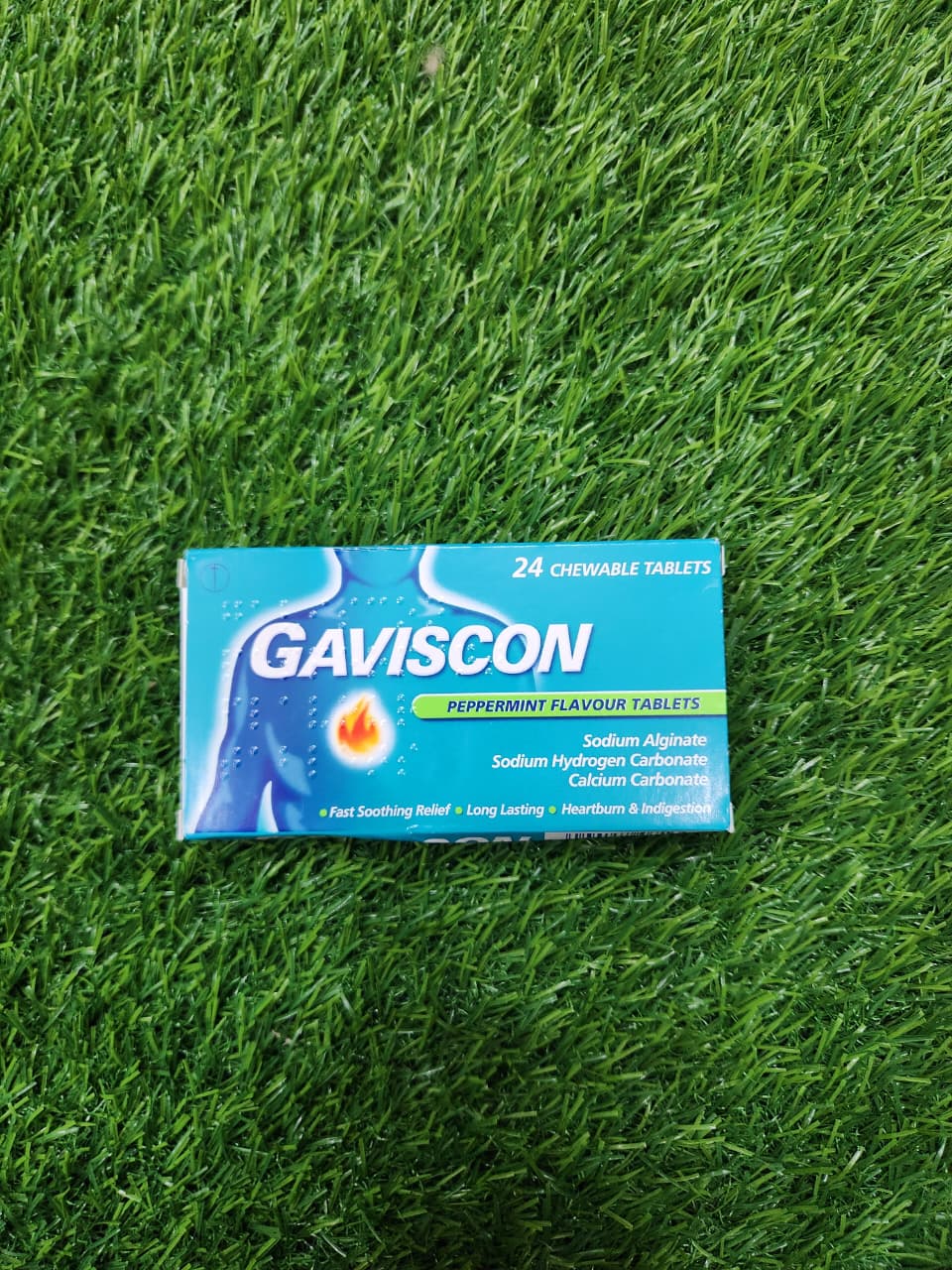 GAVISCON PEPPERMINT FLAVOR TABLETS 24 CHEWABLE TABLETS