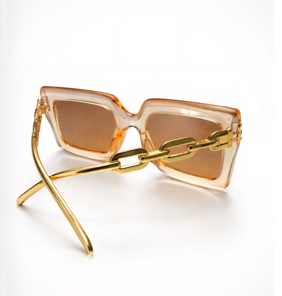 CHAIN DETAIL SQUARE SUNGLASSES
