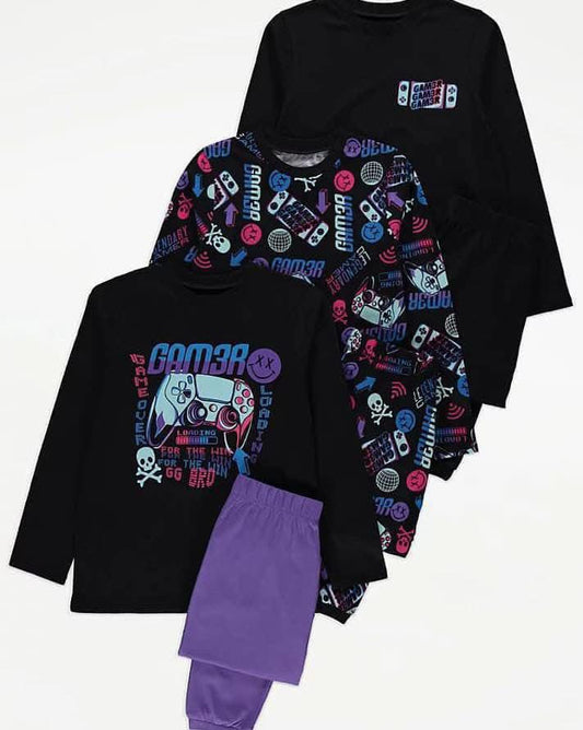 GEORGE Gamer Cotton PJ Set Pack OF 3
