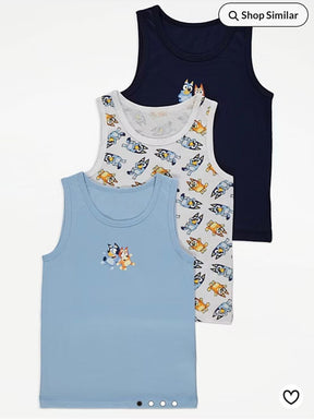 GEORGE BLUEY CHARACTER PRINT VESTS PACK OF 3