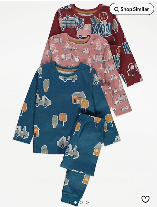 GEORGE COTTON PJ SET PACK OF 3