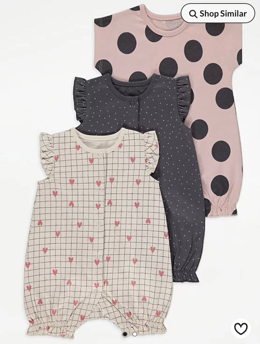 GEORGE FRILL ROMPER SET PACK OF 3