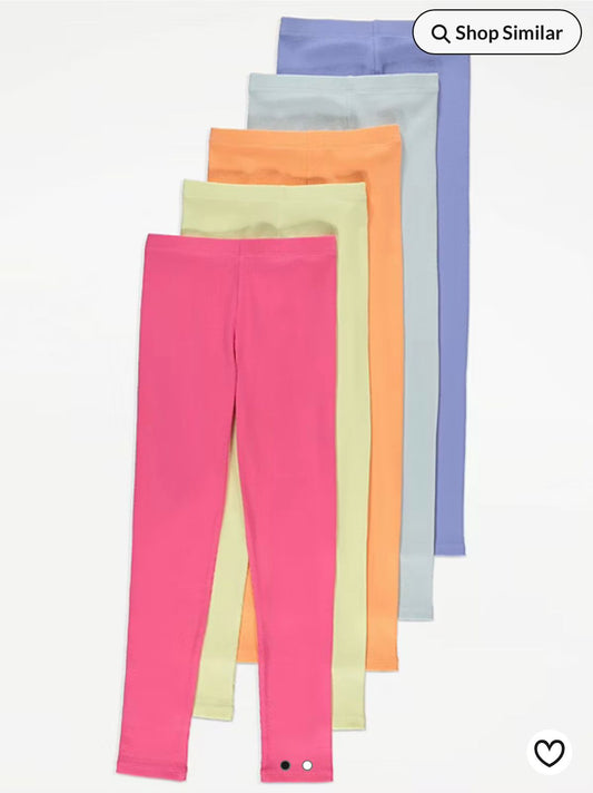 GEORGE GIRLS LEGGINGS PACK OF 5