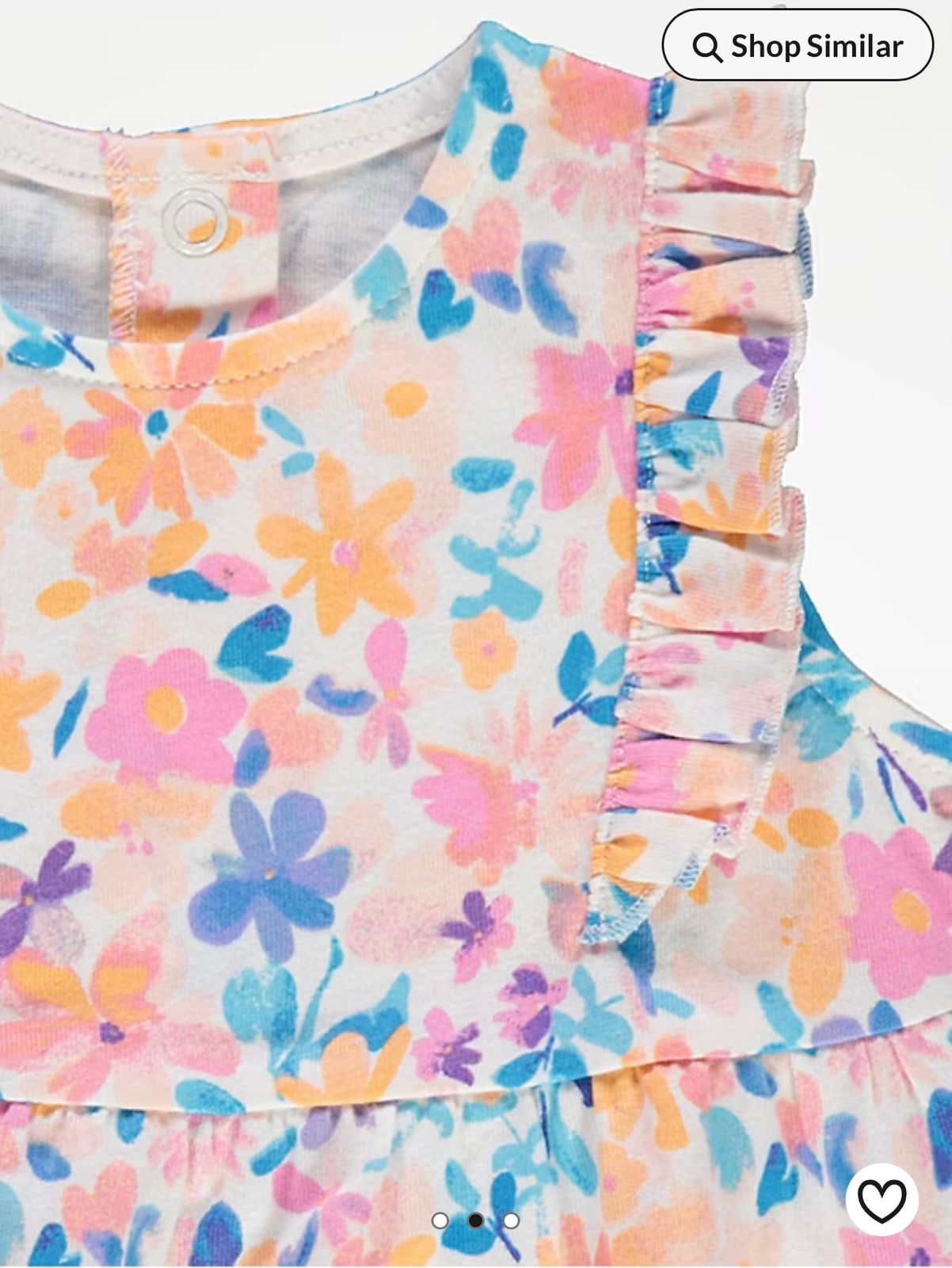 GEORGE SPOTTY FLORAL FRILL ROMPER PACK OF 3