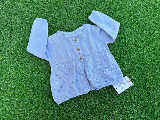 GEORGE BABY KNITTED CARDIGAN IN LIGHT BLUE