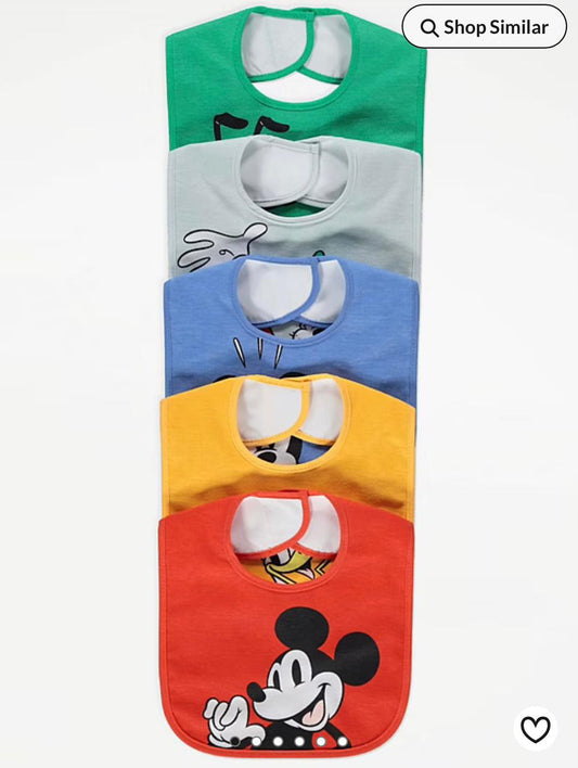 DISNEY VICKY MOUSE AND FRIENDS BRIGHT BIBS PACK OF 5