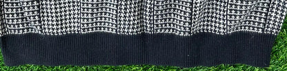NEXT CHARCOAL GREY CHECKED ZIP NECK SHORT SLEEVE POLO SHIRT