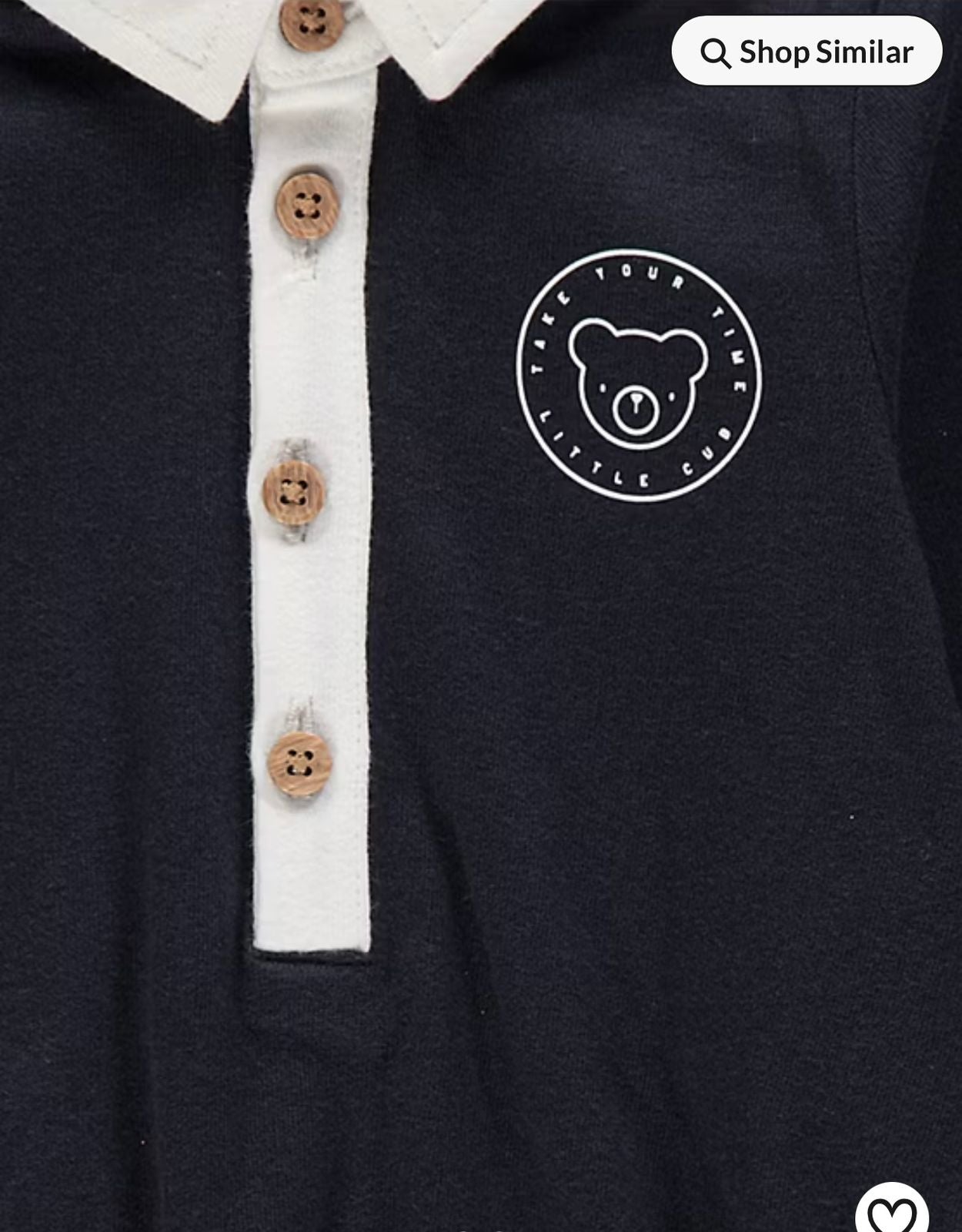 GEORGE NAVY TEDDY BEAR COLLARED BODY SUIT