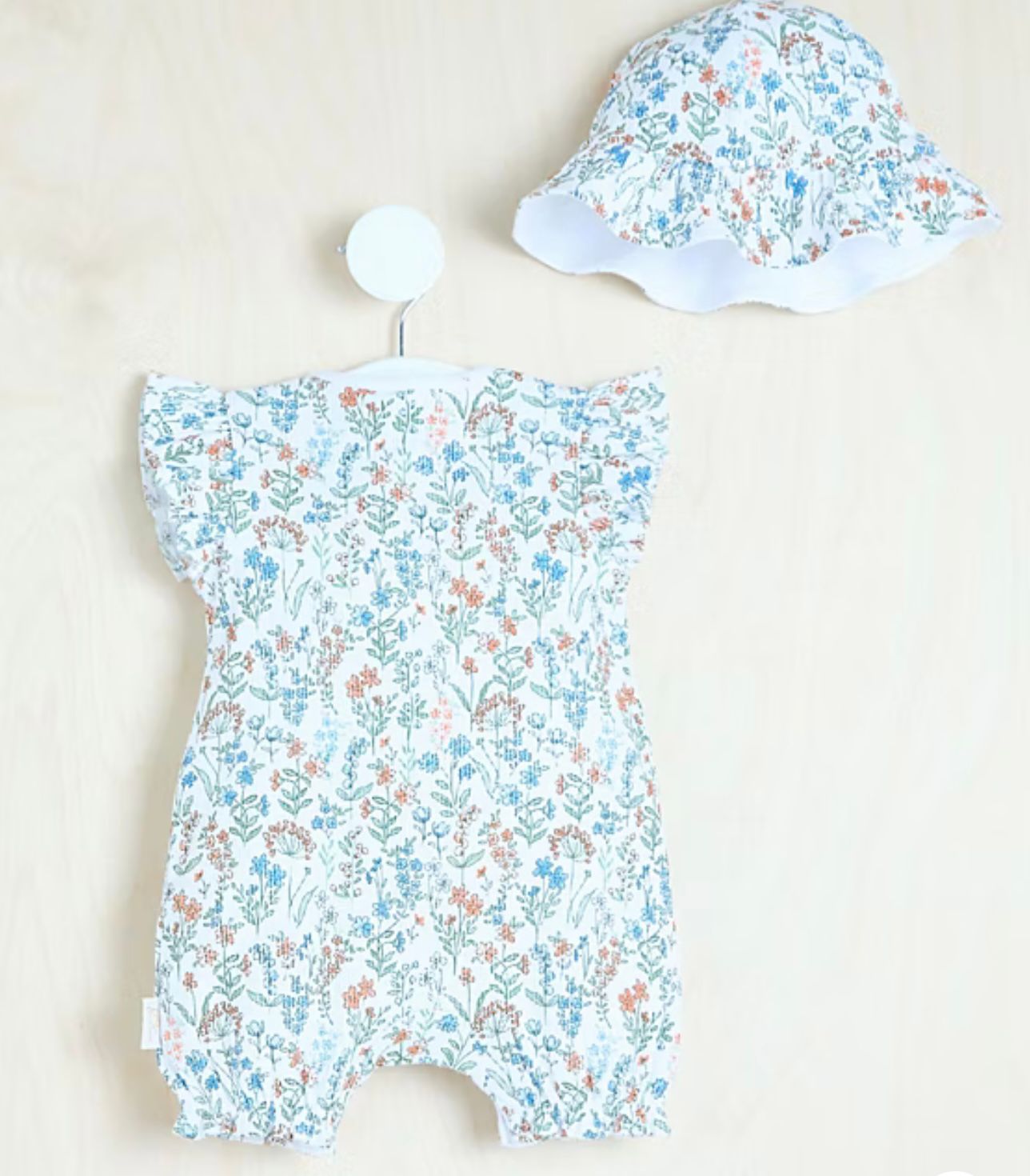 BILLIE FAIERS DISTY FLORAL ROMPER AND HAT OUTFIT