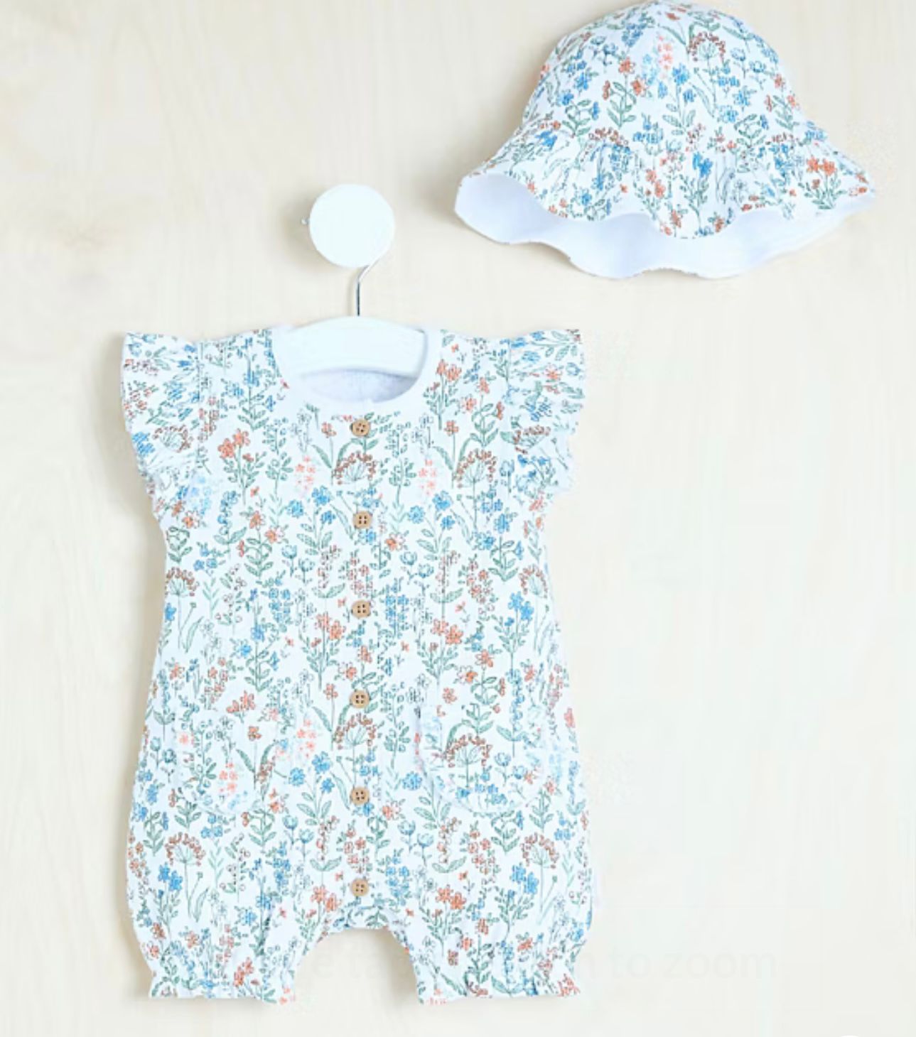 BILLIE FAIERS DISTY FLORAL ROMPER AND HAT OUTFIT