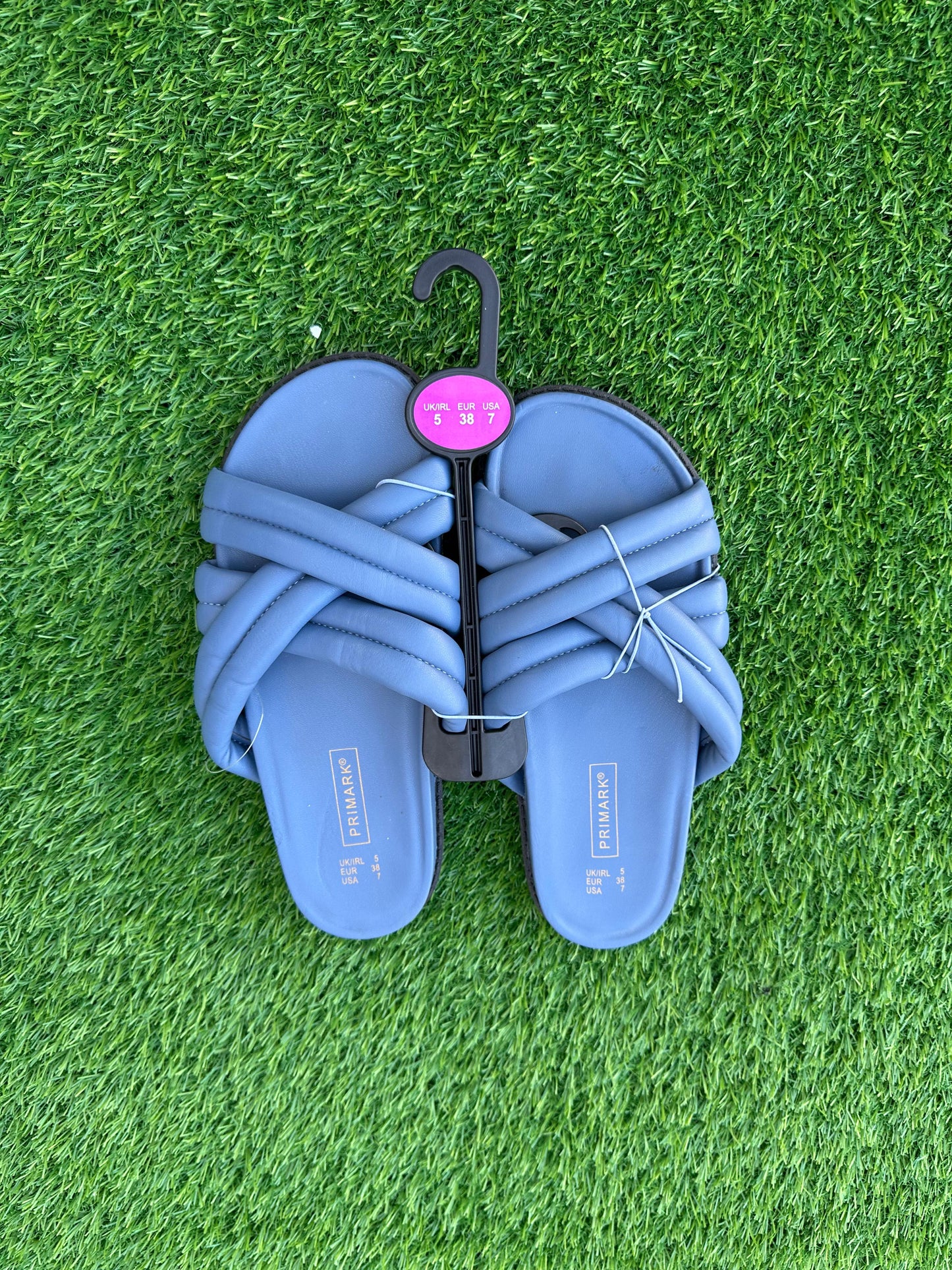PRIMARK BLUE SLIDES