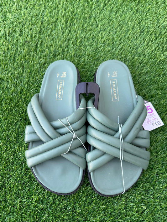 PRIMARK CRISS CROSS LIGHT GAREEN SLIDE