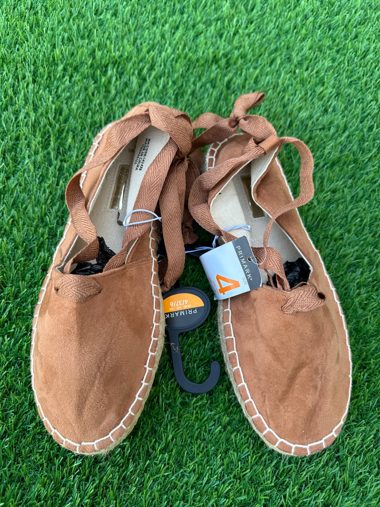 PRIMARK BROWN FAUX SUEDE LACE UP SHOES