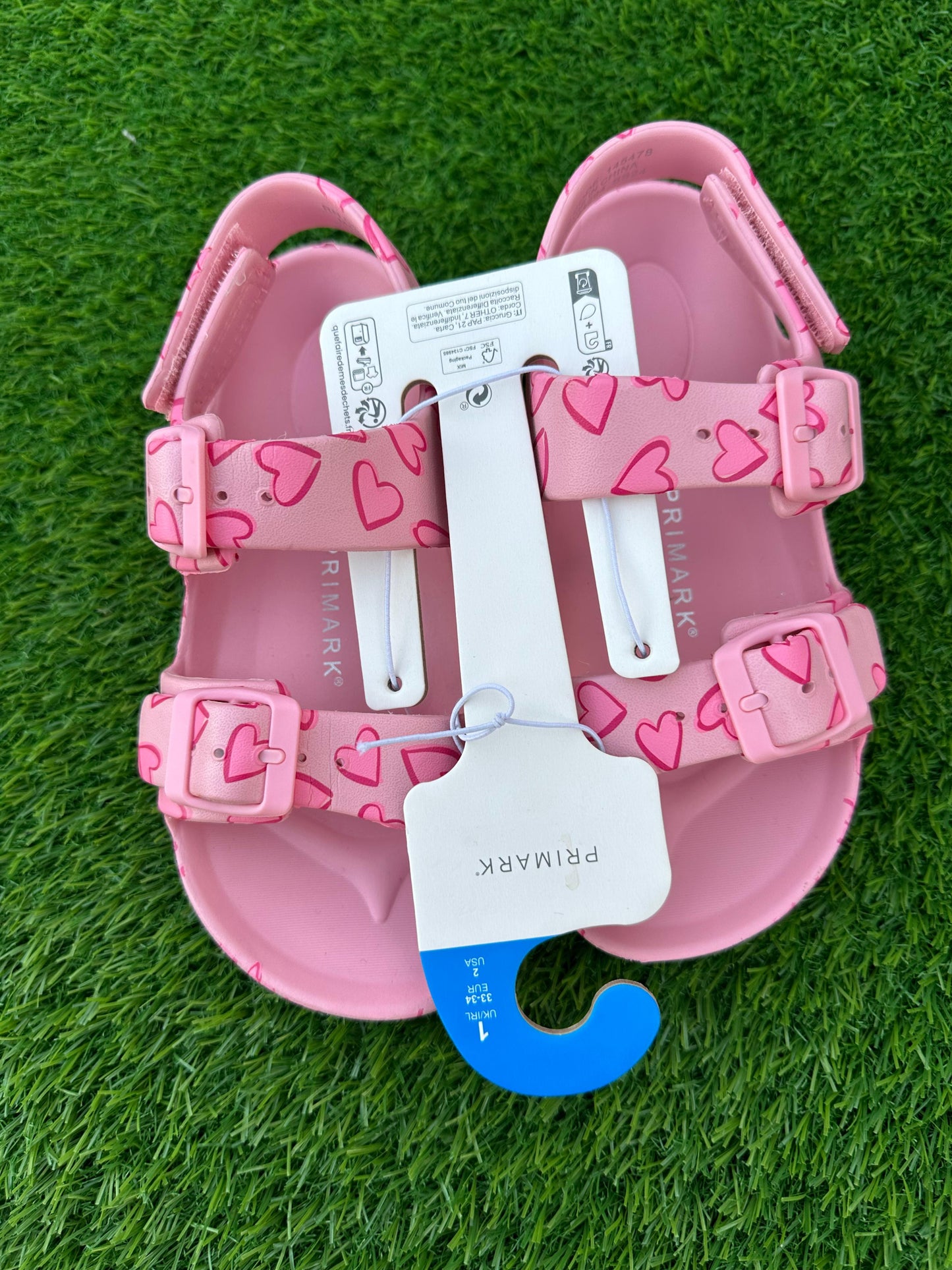 PRIMARK PINK HEART PATTERN SANDAL