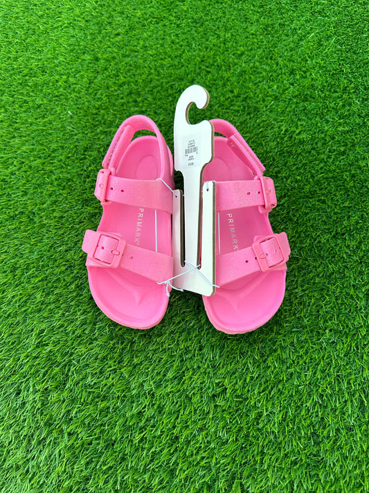PRIMARK GLITTER PINK DOUBLE BUCKLE SANDAL
