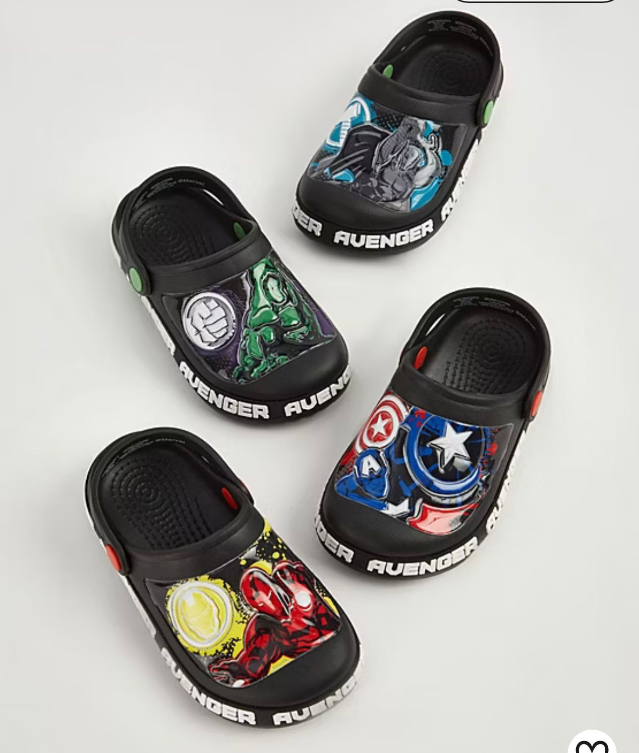 GEORGE AVENGERS BLACK CLOGS PACK OF 2