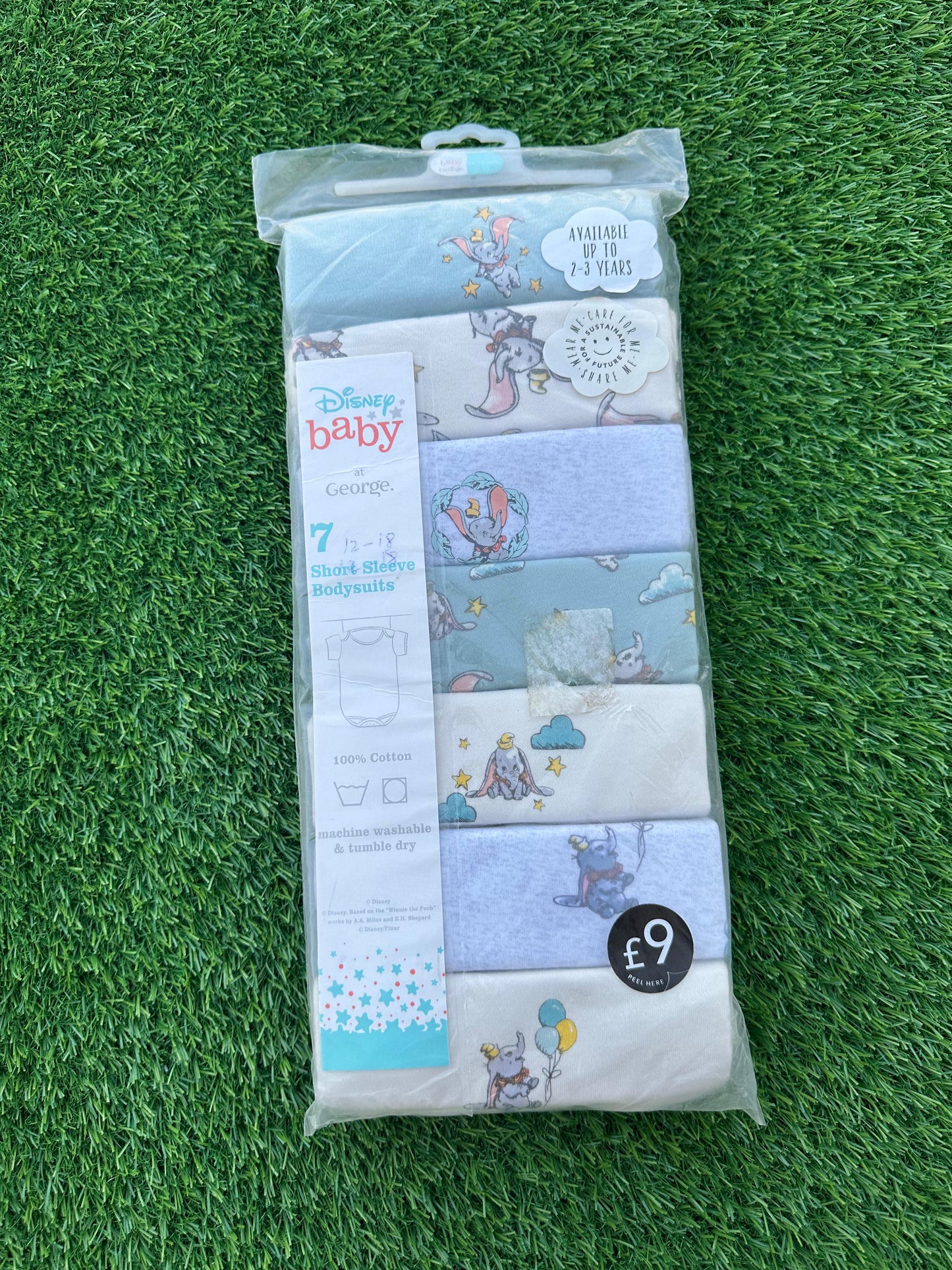 GEORGE DISNEY BABY SHORT SLEEVE BODY SUITS PACK OF 7