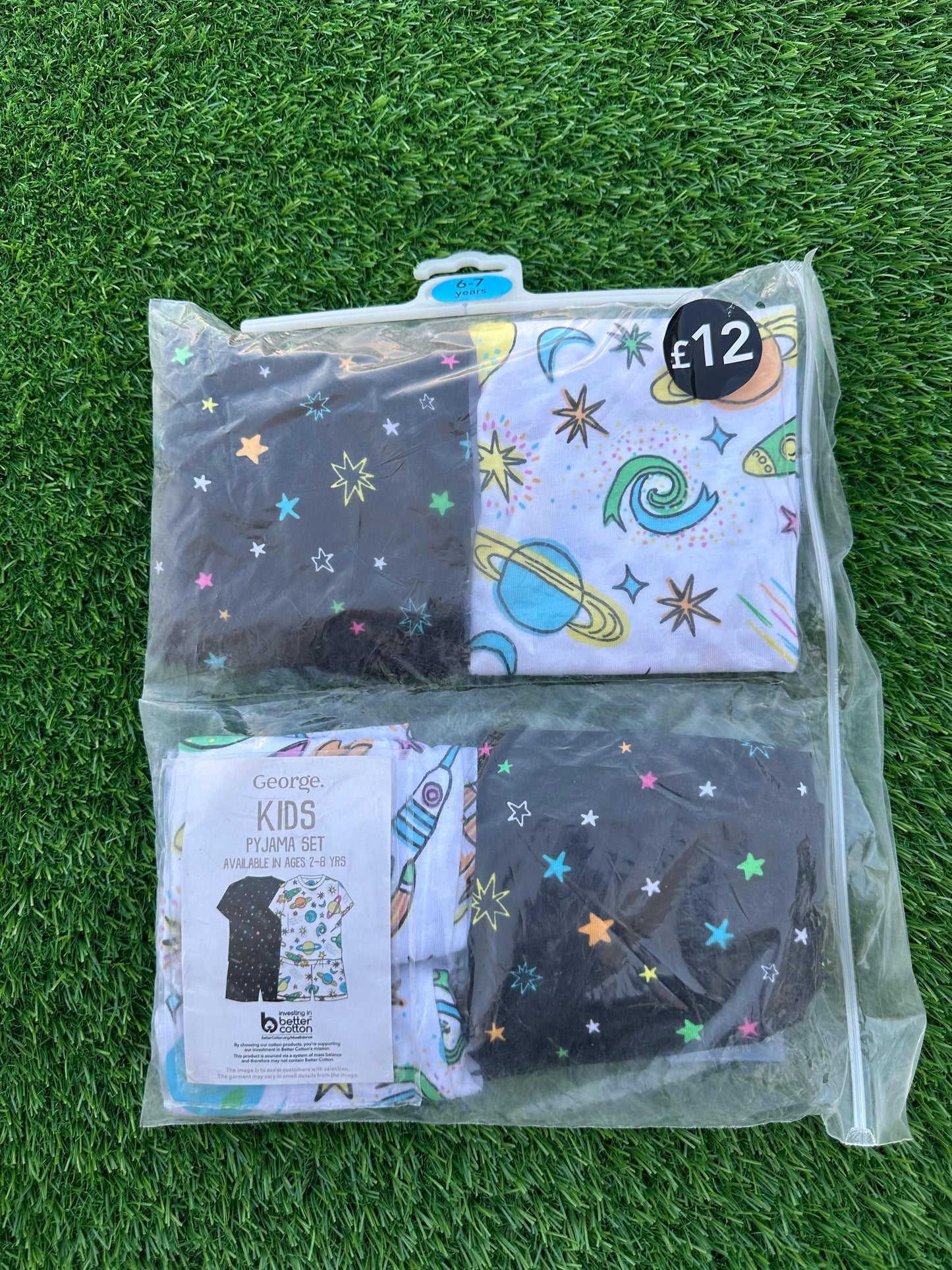 GEORGE COSMIC SPACE SHORT SLEEVE SHORT LEG PJ SET PACK OF 2